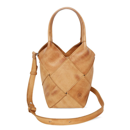 Woven Leather Bucket Bag – Elegant Spring Summer Top Handle Tote