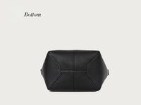 Women’s Genuine Leather Bucket Tote – Togo Cowhide Shoulder Bag