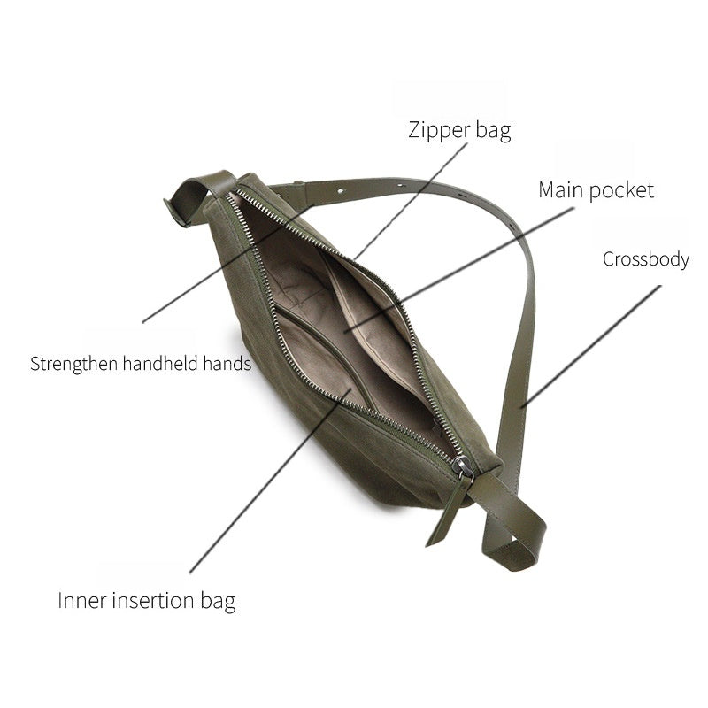 Winter Premium Leather Crescent Bag – Handbag & Crossbody for Women