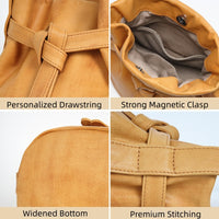 Women’s Full Grain Leather Bucket Bag – Handmade Shoulder & Crossbody Bag