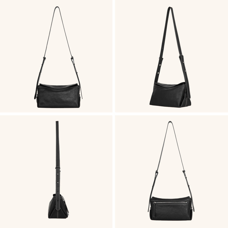 Full Grain Leather Small Crossbody Bag – Adjustable Shoulder & Top Handle