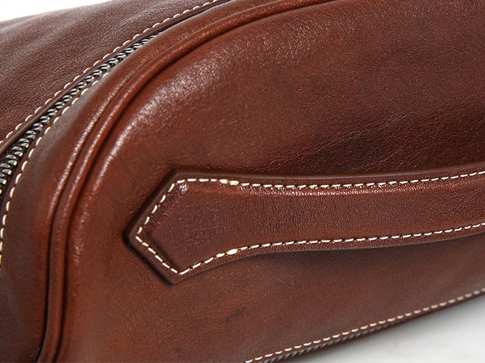 Vintage Top-Grain Leather Crossbody Bag – Handmade Saddle Bag for Women