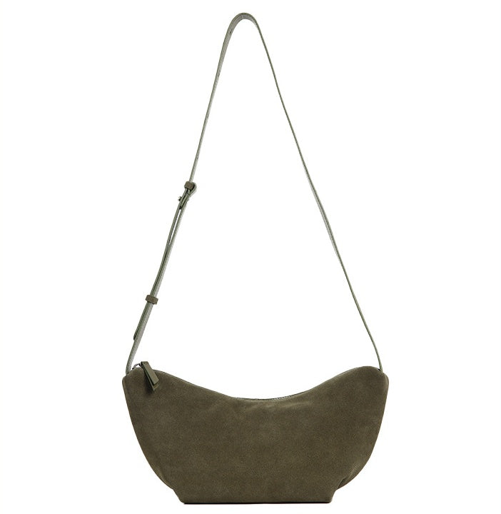 Winter Premium Leather Crescent Bag – Handbag & Crossbody for Women