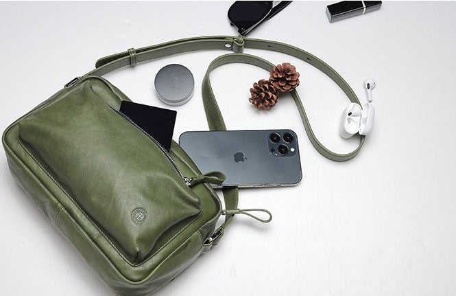 Genuine Leather Box Bag – Women’s Shoulder & Crossbody Bag, Large Capacity