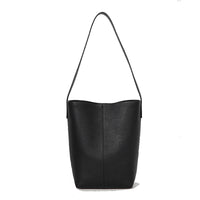 Women’s Genuine Leather Bucket Tote – Togo Cowhide Shoulder Bag
