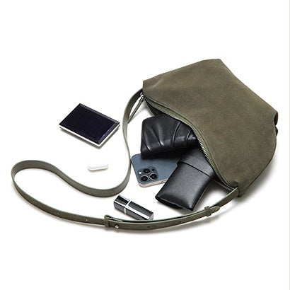 Winter Premium Leather Crescent Bag – Handbag & Crossbody for Women