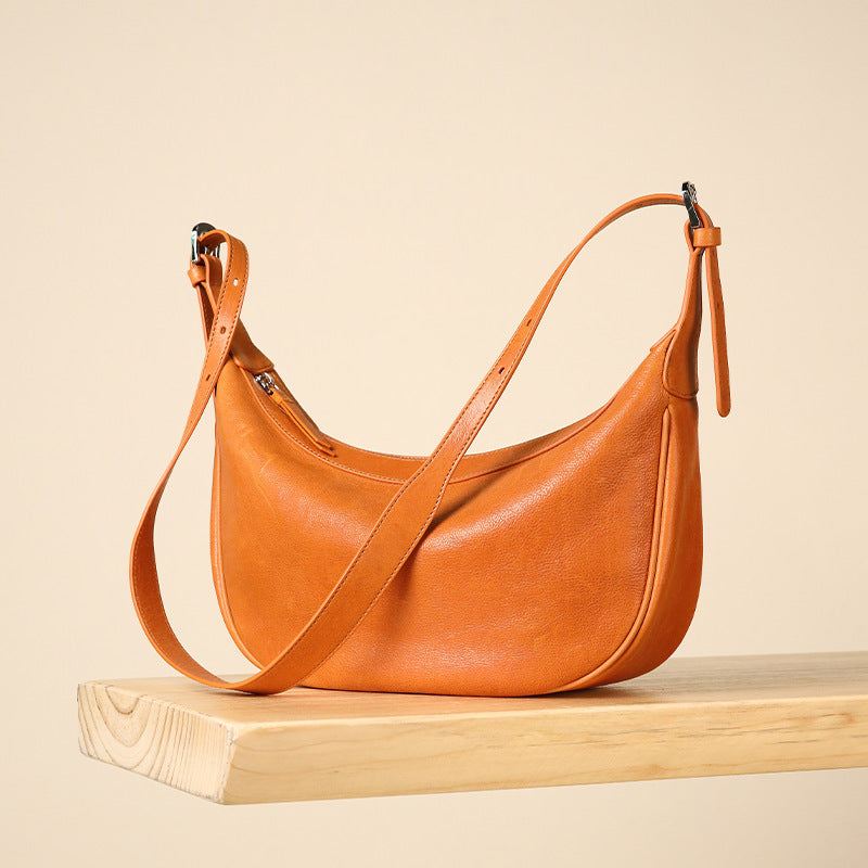 Premium Leather Crescent Bag – Handbag & Shoulder Bag for Women