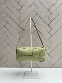 Women’s Leather Woven Mini Pillow Bag – Handbag, Shoulder & Crossbody