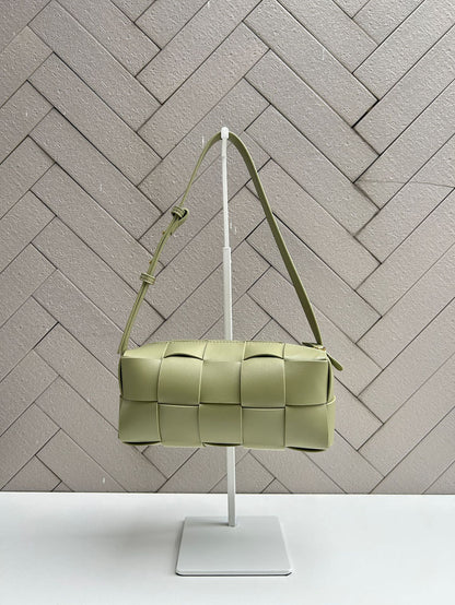 Women’s Leather Woven Mini Pillow Bag – Handbag, Shoulder & Crossbody