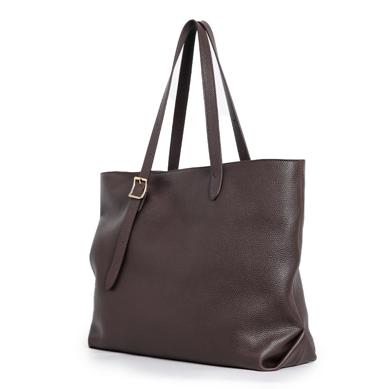 Genuine Leather Shoulder Bag – Large Capacity Women’s Handbag