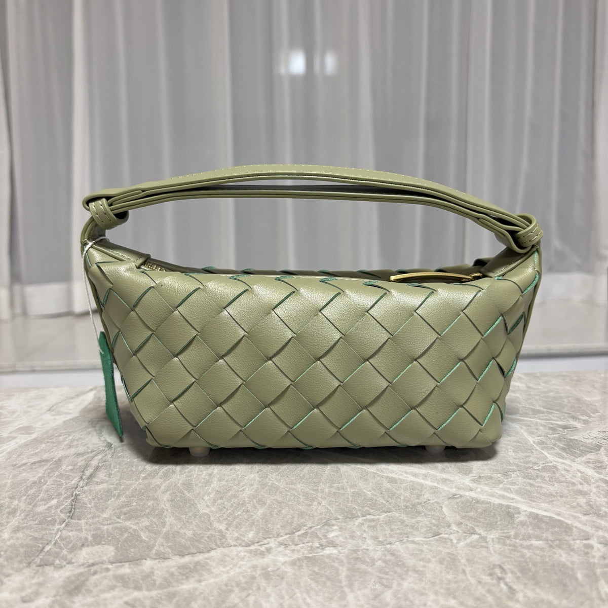 2025春季新款编织真皮手拎饭盒包小众设计简约跨境单肩斜挎女包包