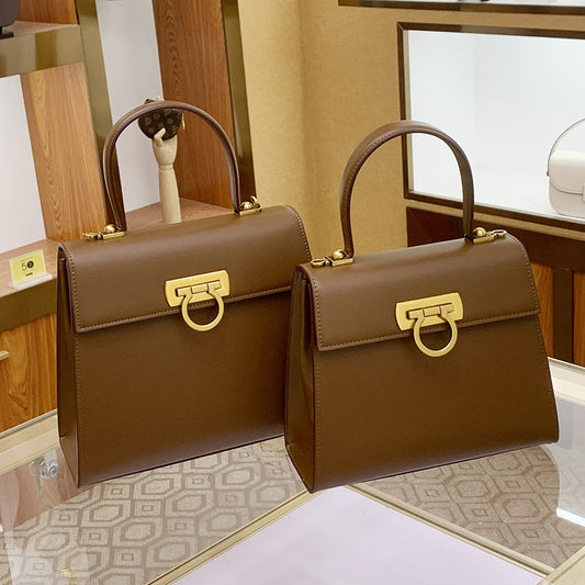 Women’s Leather Horseshoe Buckle Bag – Handbag, Shoulder & Crossbody