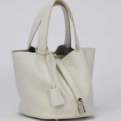 Genuine Leather Bucket Bag for Women – Large Capacity Lightweight Shoulder Handbag