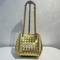 Women’s Handwoven Leather Chain Bag – Parachute Crossbody & Shoulder