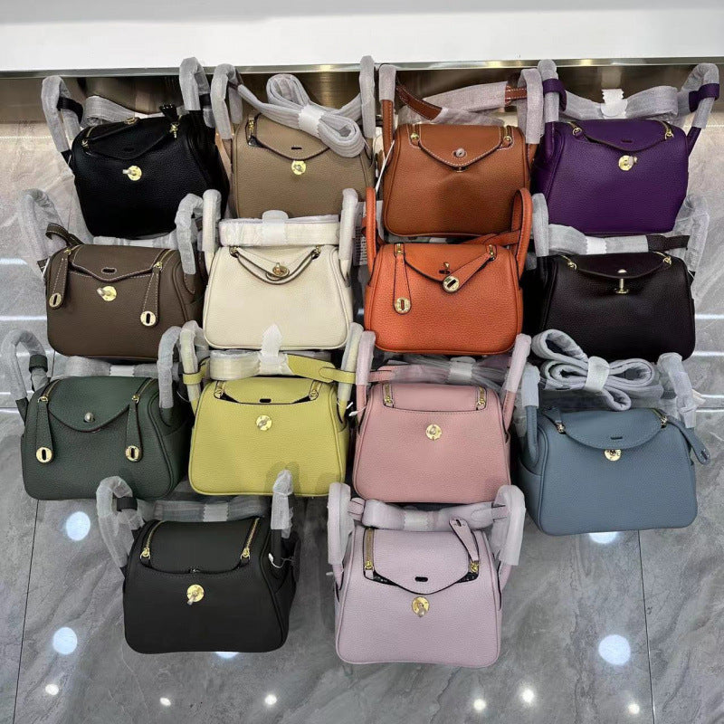 Women’s Top-Grain Leather Crossbody Bag – Soft Minimalist Shoulder Handbag