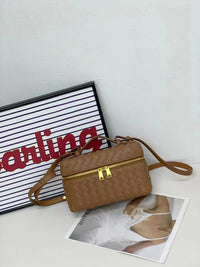 Women’s Woven Leather Handbag – Small Top-Grain Shoulder & Crossbody Bag