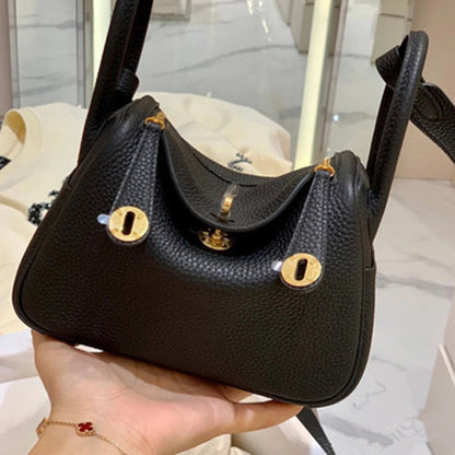 Women’s Top-Grain Leather Crossbody Bag – Soft Minimalist Shoulder Handbag