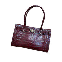 Women’s Crocodile Leather Top Handle Bag – Luxury Crossbody Purse
