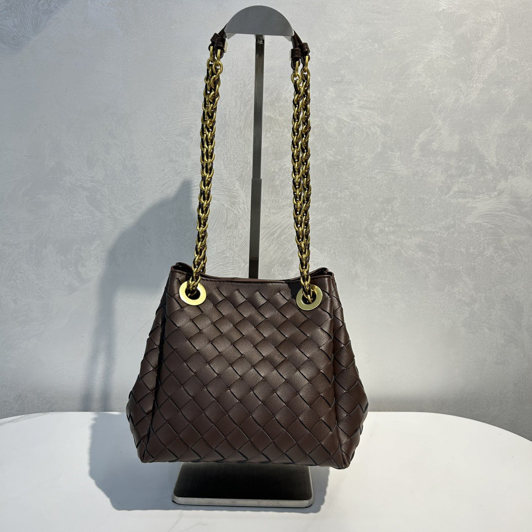 Women’s Handwoven Leather Chain Bag – Parachute Crossbody & Shoulder