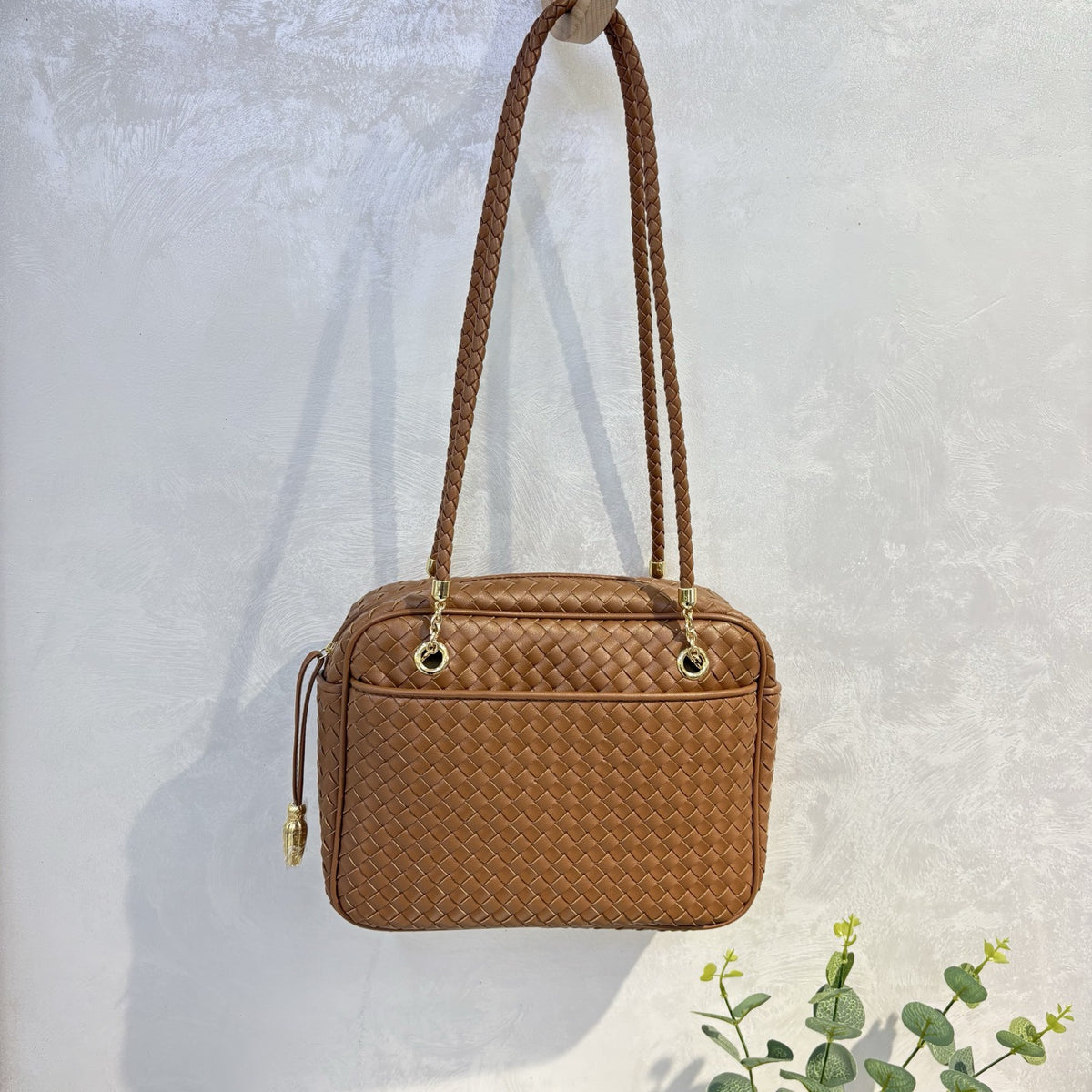 Women’s Handwoven Leather Camera Bag – Vintage Shoulder & Handbag