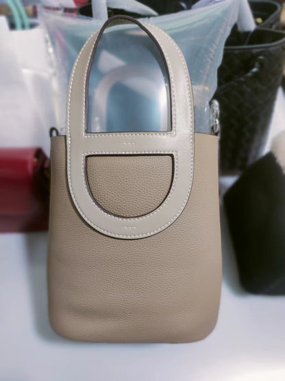 Women’s Genuine Leather Bucket Bag – Large Capacity Shoulder Handbag