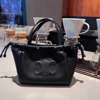 Vintage Cowhide Arch Tote Bag Women Shoulder Handbag Crossbody