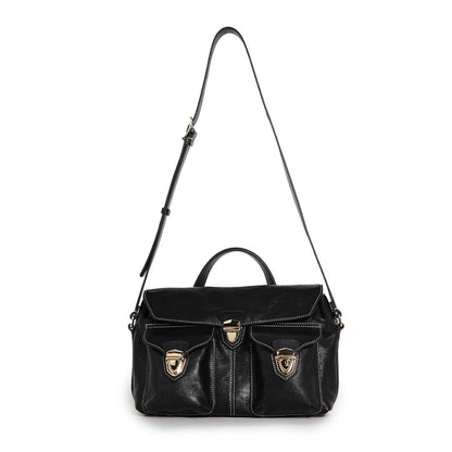 Genuine Leather Messenger Bag – Vintage Cowhide Shoulder & Handbag