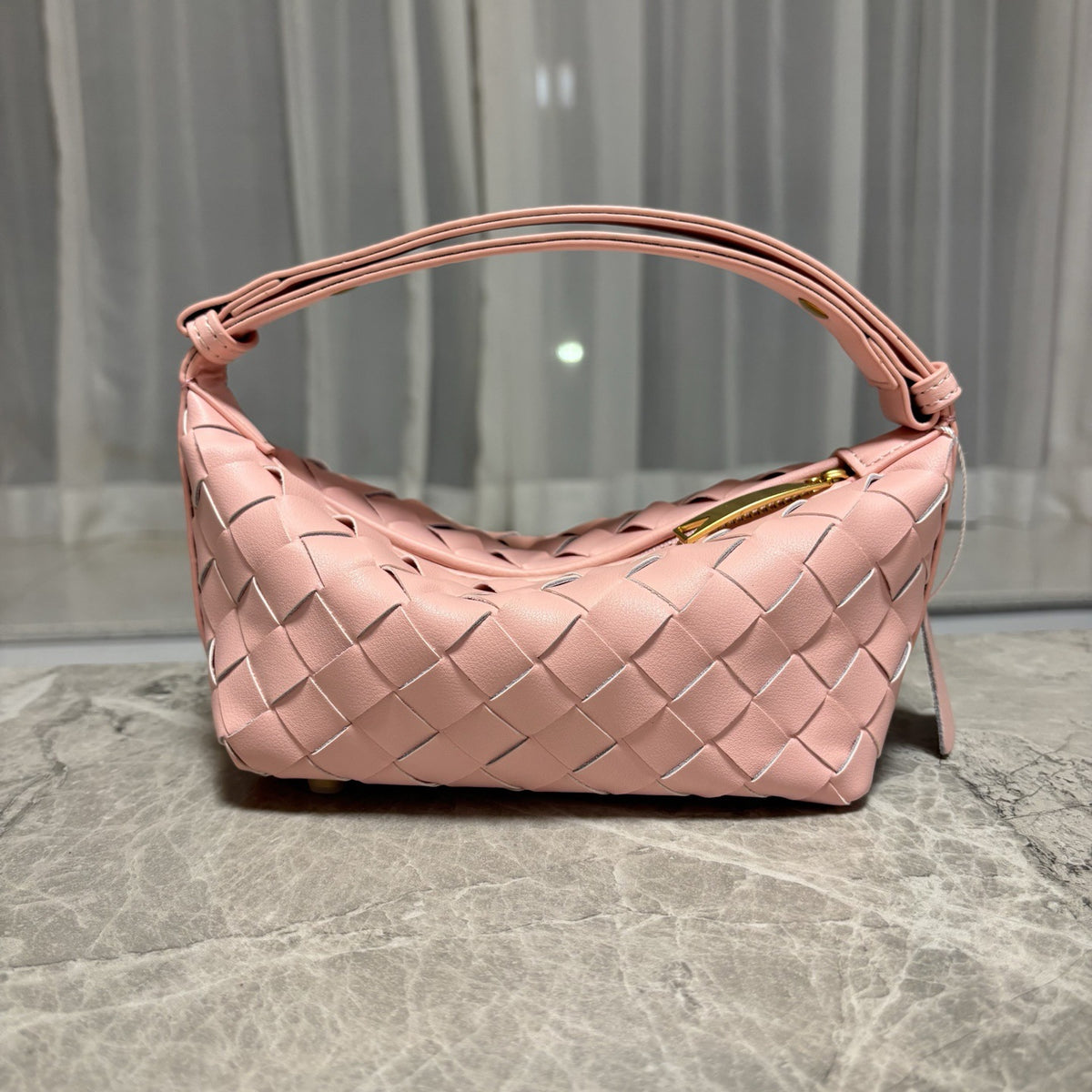 2025春季新款编织真皮手拎饭盒包小众设计简约跨境单肩斜挎女包包