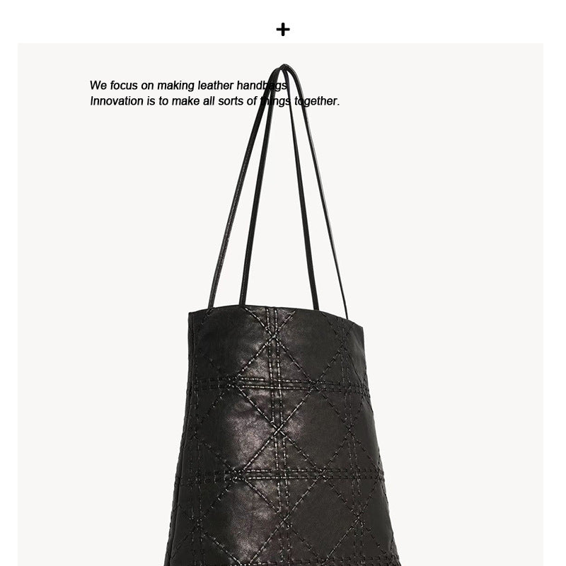 Women’s Chic Leather Bucket Bag – Small Elegant Crossbody Purse