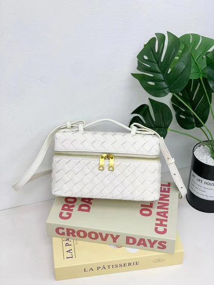 Women’s Woven Leather Handbag – Small Top-Grain Shoulder & Crossbody Bag