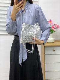 Women’s Drawstring Leather Hobo Bag – Large Capacity Shoulder Handbag