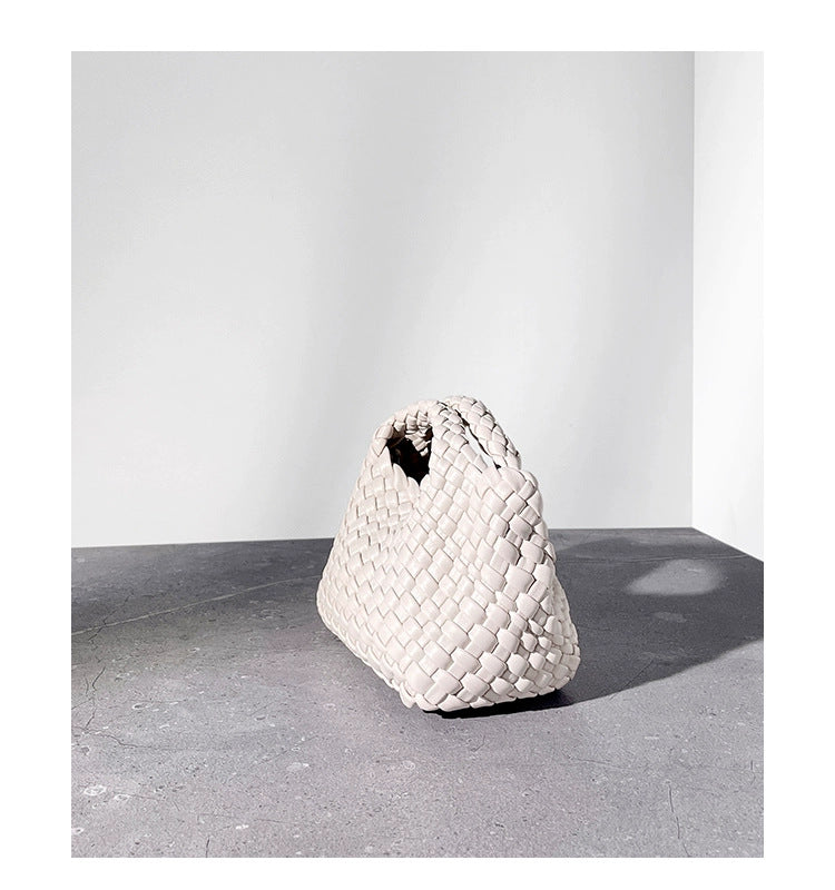 Women’s Leather Mini Woven Bucket Bag – Handbag, Shoulder & Crossbody