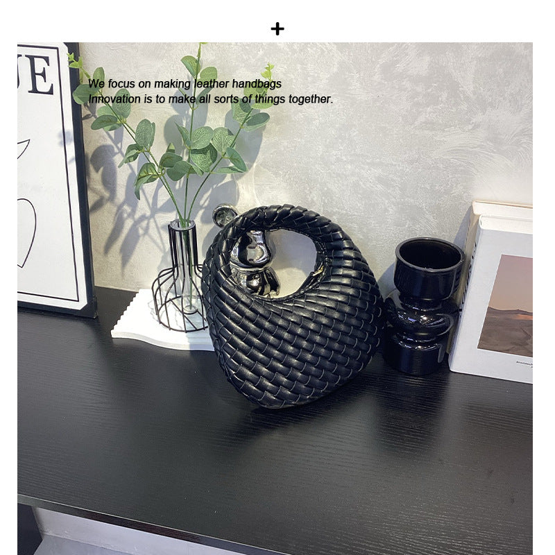 Women’s Woven Leather Round Bag – Handcrafted Handbag & Crossbody