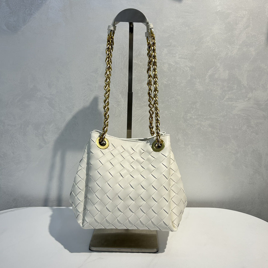 Women’s Handwoven Leather Chain Bag – Parachute Crossbody & Shoulder