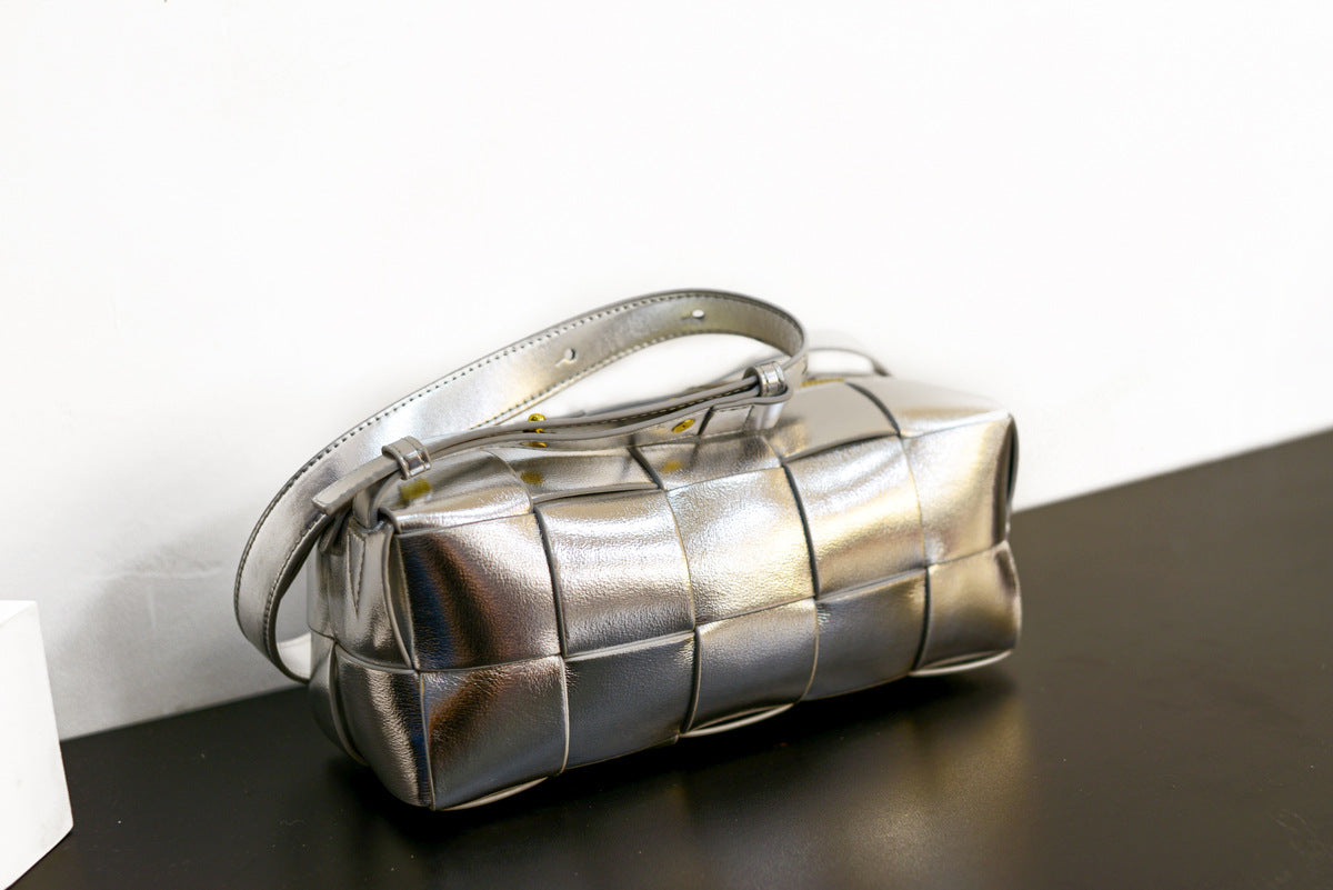 Women’s Woven Leather Waist Bag – Small Crossbody Chest Bag