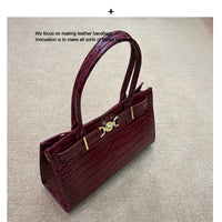 Women’s Crocodile Leather Top Handle Bag – Luxury Crossbody Purse