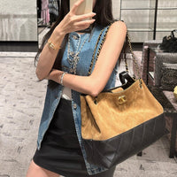 Women’s Color Block Suede Hobo Bag – Handbag, Shoulder & Crossbody