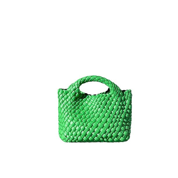 Women’s Leather Mini Woven Bucket Bag – Handbag, Shoulder & Crossbody