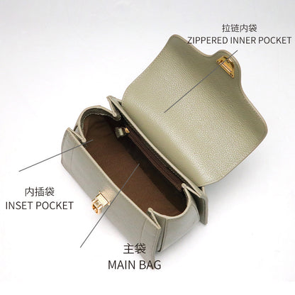 Genuine Leather Shoulder Bag – Vintage Nubuck Small Square Handbag