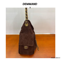 Women’s Nubuck Leather Drawstring Hobo Bag – Vintage Bucket Shoulder Bag