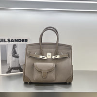 Women’s Canvas & Leather Tote Bag – Structured Crossbody Handbag