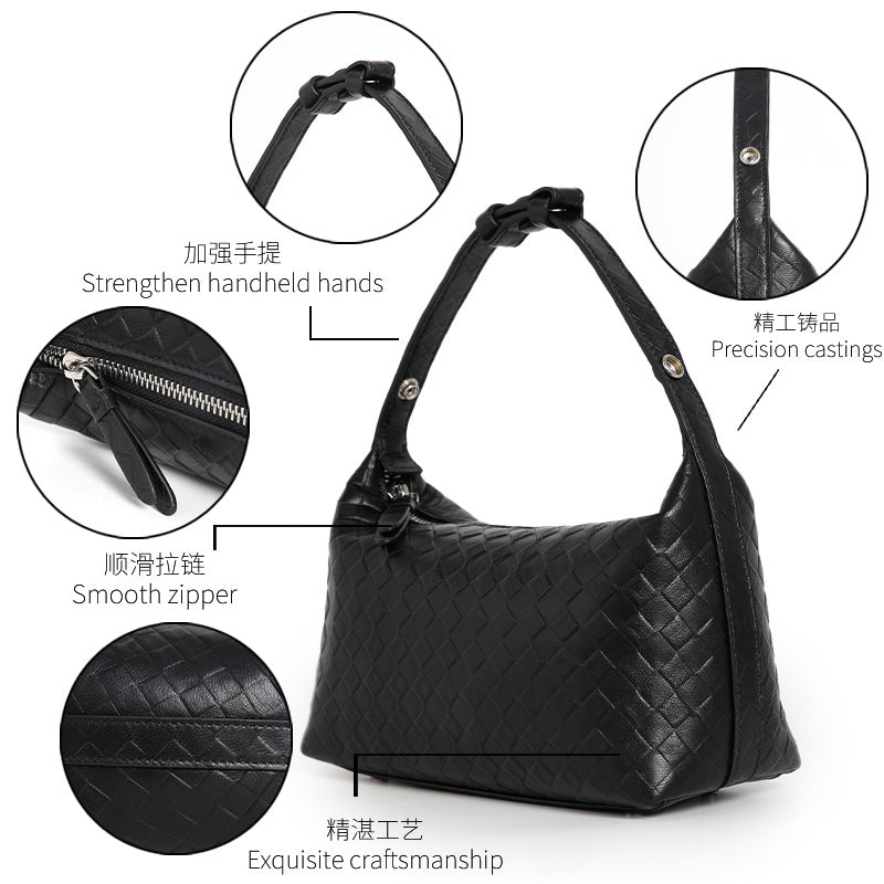 Handmade Sheepskin Shoulder Bag – Woven Elegant Handbag