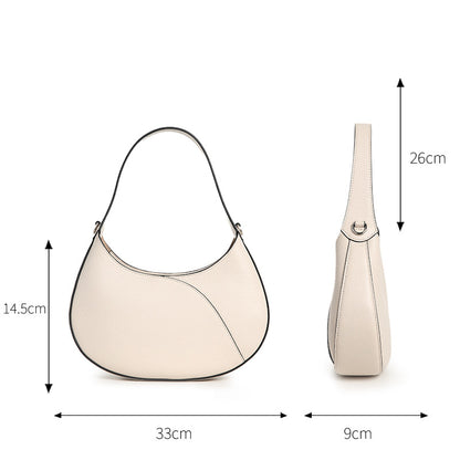 Genuine Leather Crescent Bag – Minimalist Crossbody & Shoulder Bag