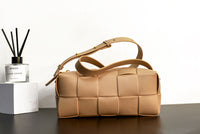 Women’s Woven Leather Waist Bag – Small Crossbody Chest Bag