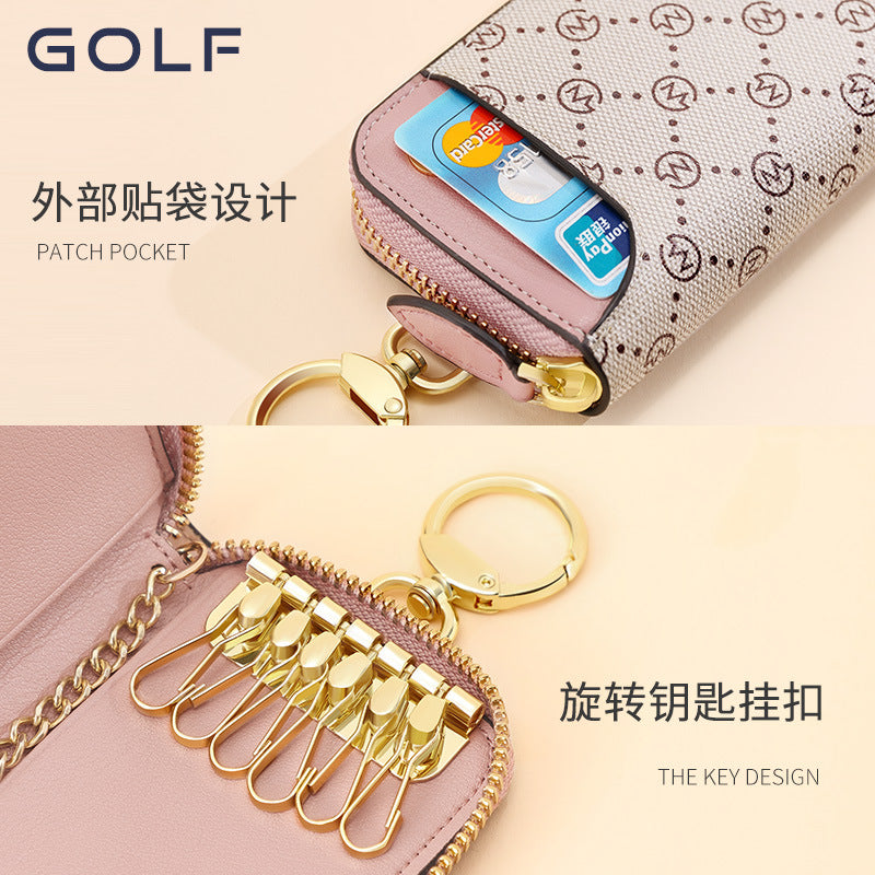 Women’s Printed Key Holder Wallet – Zipper Coin and Key Case