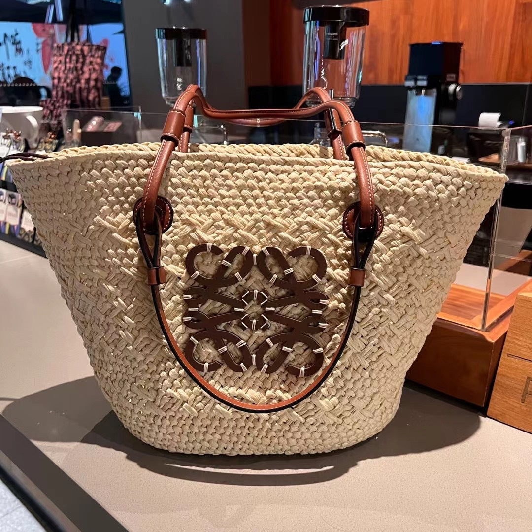 French Woven Straw Tote Bag – Handcrafted Summer Crossbody