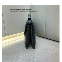 Woven Leather Box Bag – Women Top Handle Crossbody Handbag