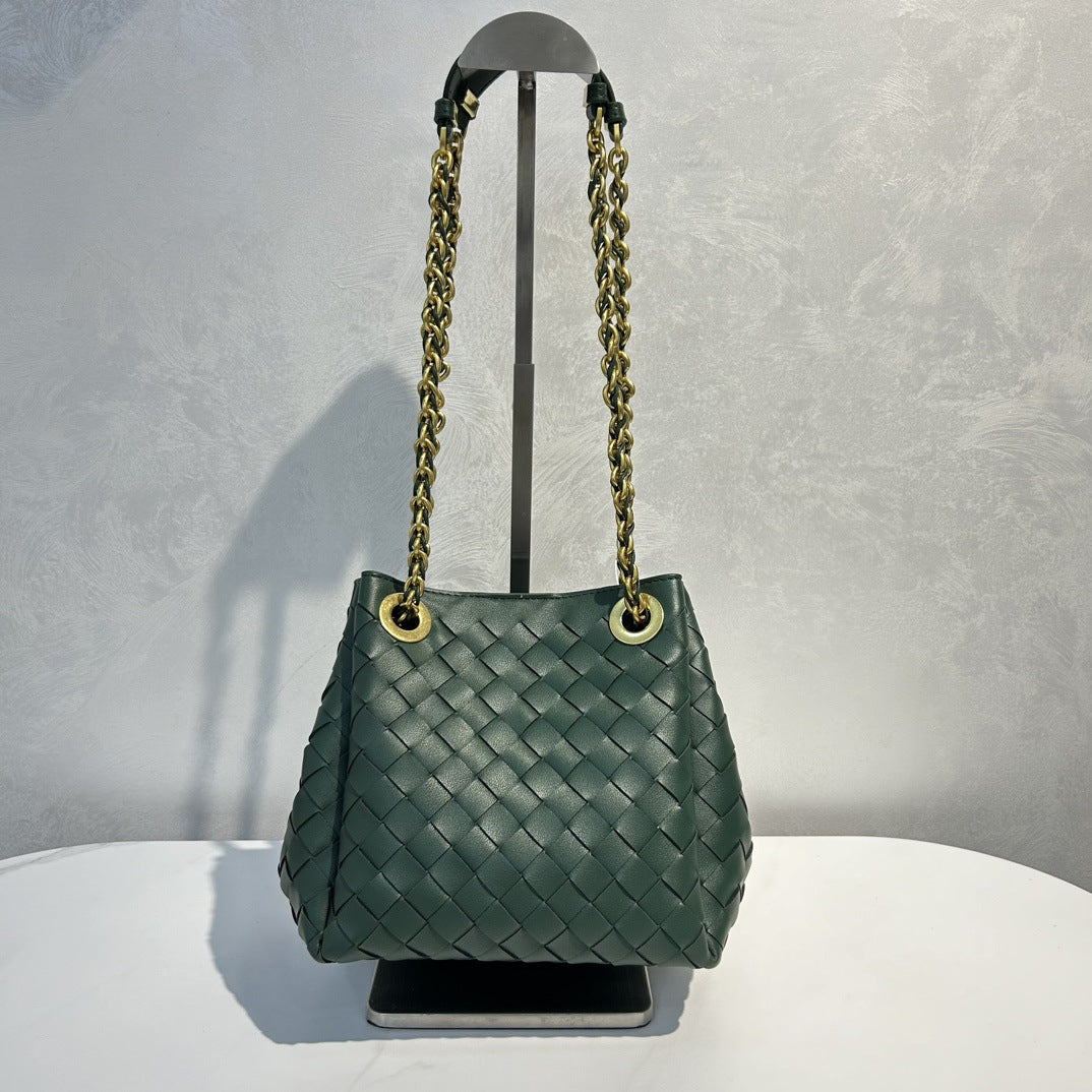 Women’s Handwoven Leather Chain Bag – Parachute Crossbody & Shoulder