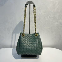 Women’s Handwoven Leather Chain Bag – Parachute Crossbody & Shoulder