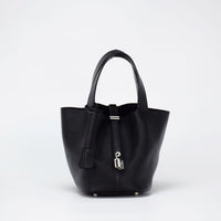 Genuine Leather Bucket Bag for Women – Large Capacity Lightweight Shoulder Handbag